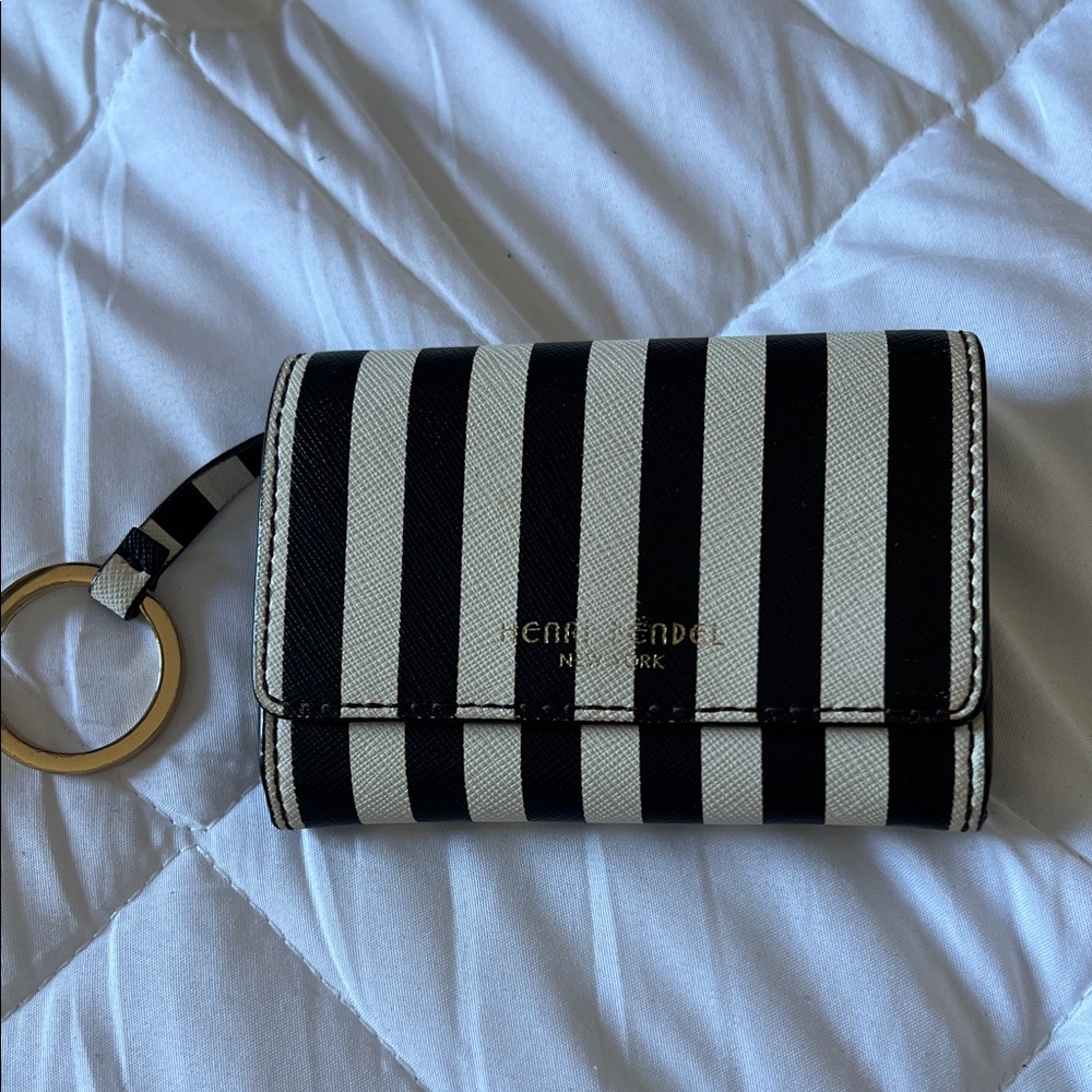 Henri Bendel Black and White Striped Wallet
